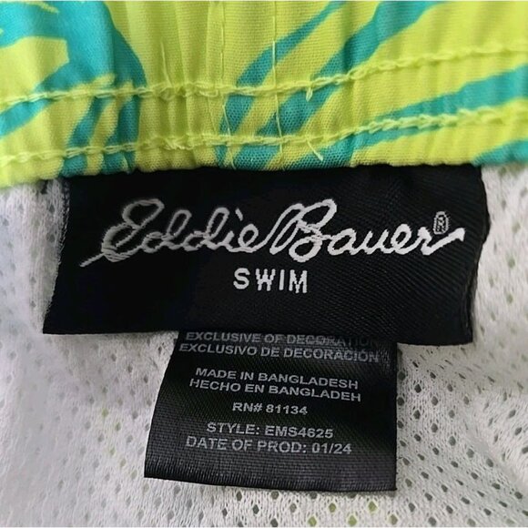 Eddie Bauer NWT Men's Yellow Citrus Volley Swim Trunk Size Large 36-38 t2 - Picture 7 of 8